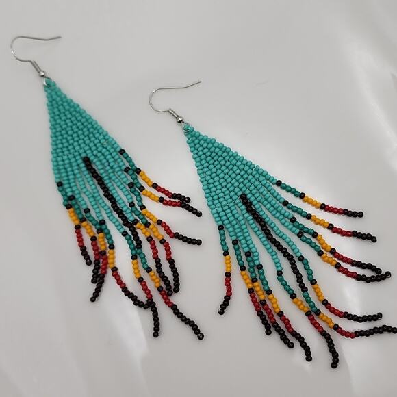 Boho Beaded Earrings - Picture 4 of 5